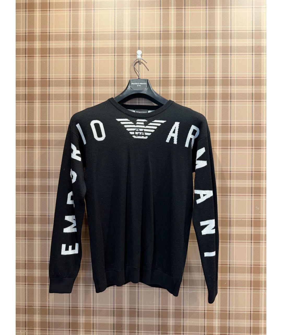 EMPORIO ARMANI Черный шерстяной джемпер / свитер, фото 6