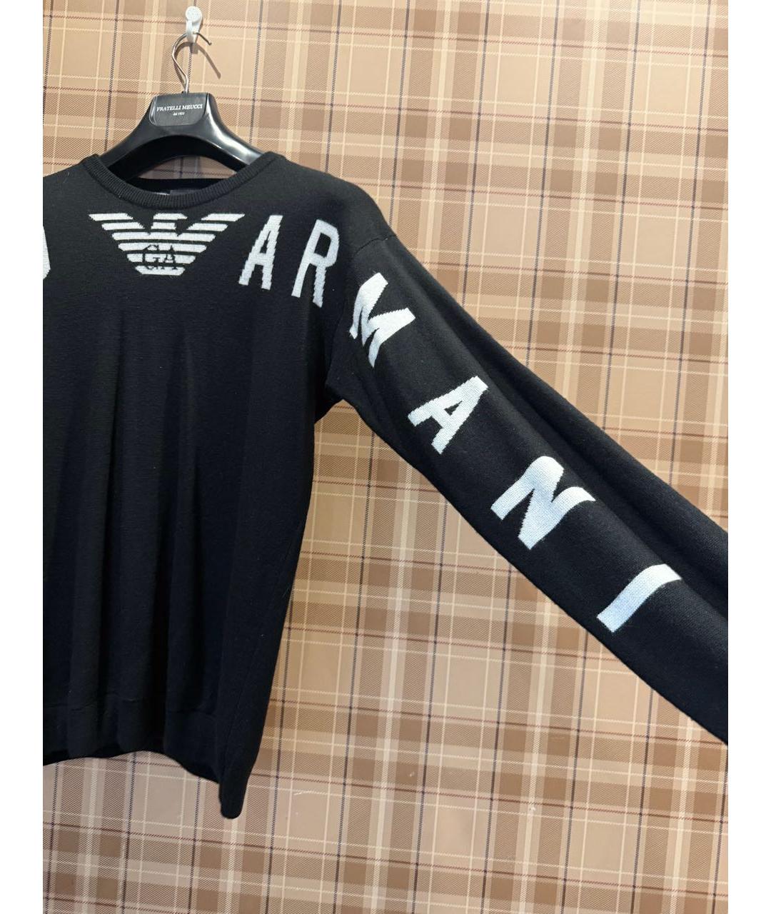 EMPORIO ARMANI Черный шерстяной джемпер / свитер, фото 2