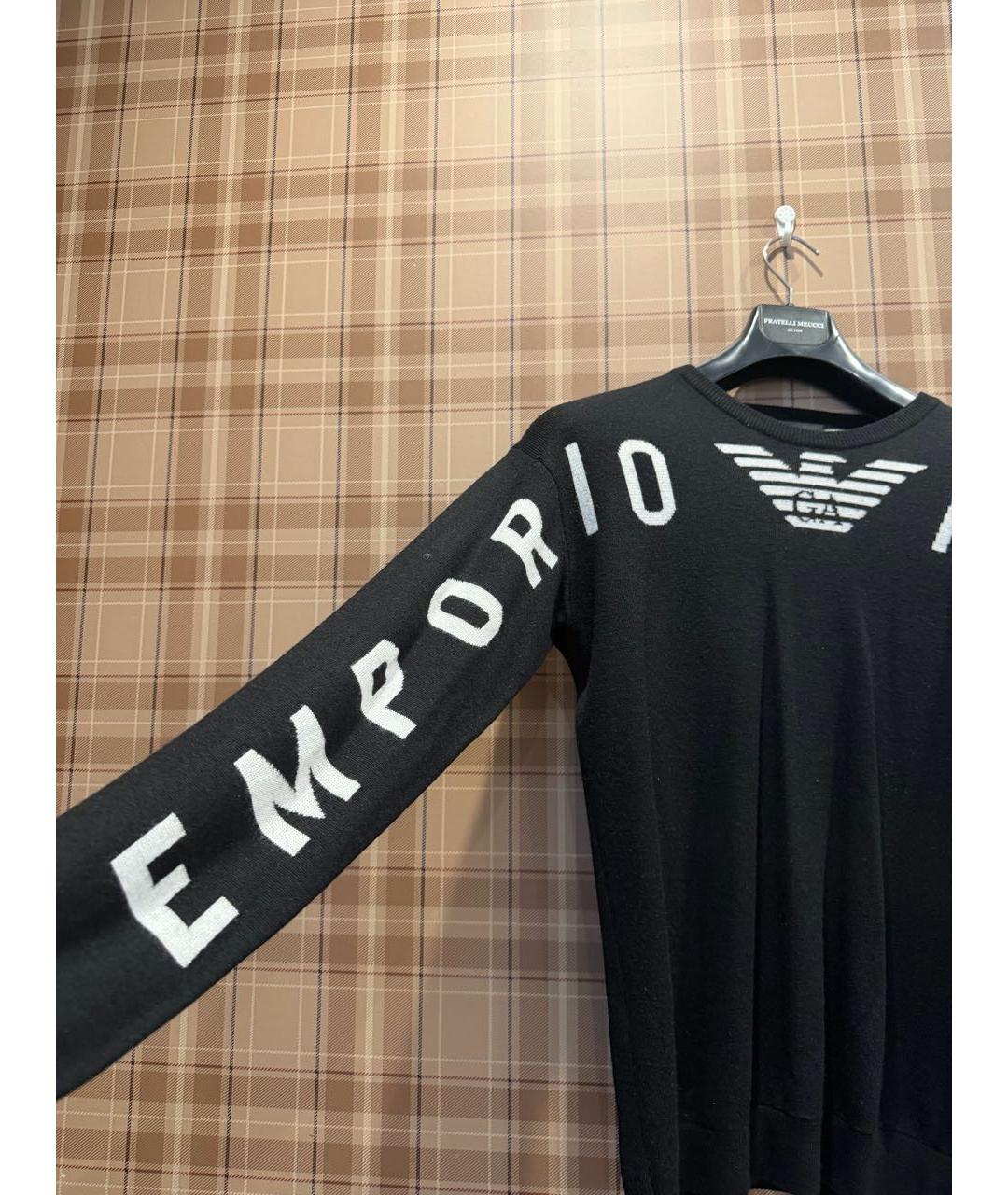 EMPORIO ARMANI Черный шерстяной джемпер / свитер, фото 3