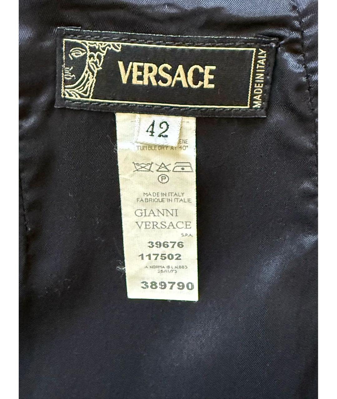 VERSACE Черная бархатная юбка миди, фото 3