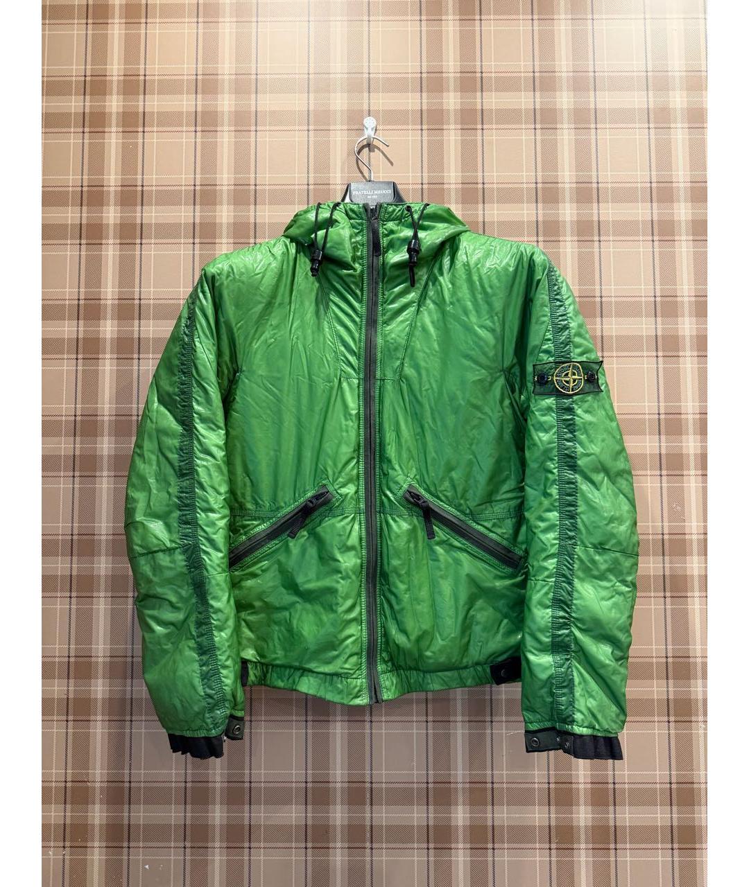 STONE ISLAND Зеленая полиамидовая куртка, фото 3