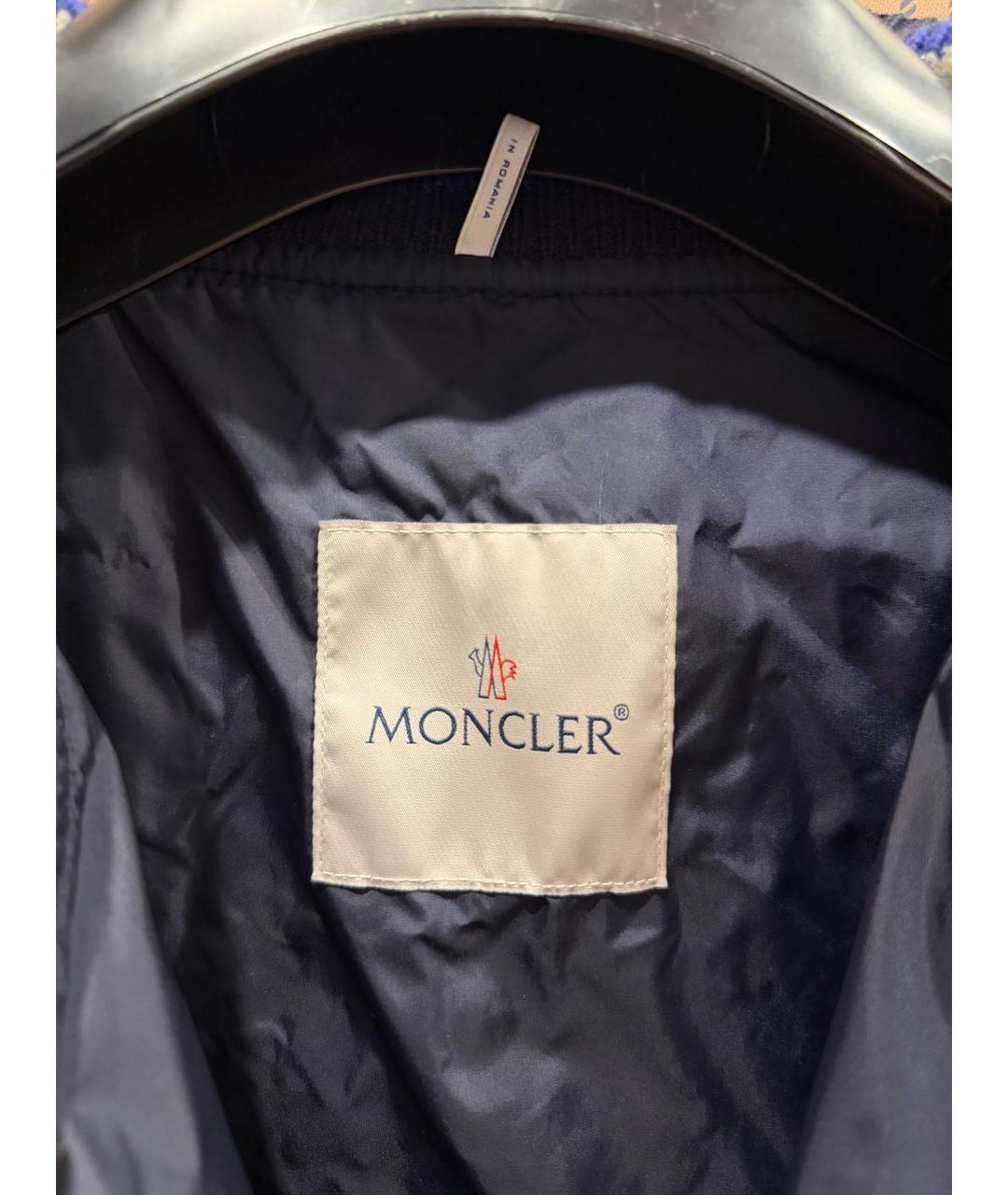 MONCLER Темно-синяя хлопковая куртка, фото 6