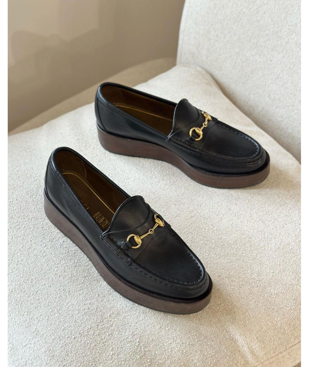 GUCCI Черные кожаные лоферы, фото 3