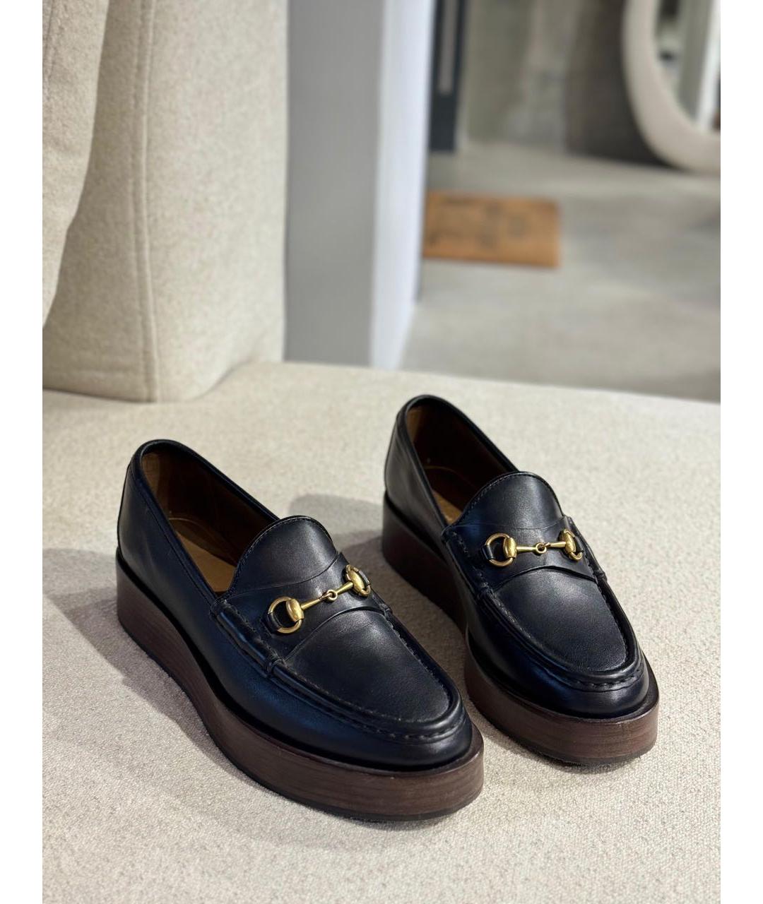 GUCCI Черные кожаные лоферы, фото 2