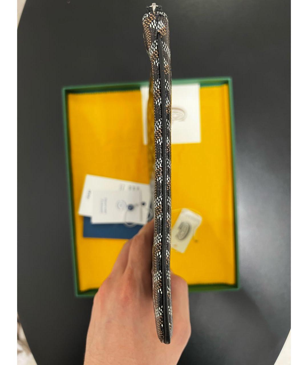 GOYARD Коричневая кожаная папка для документов, фото 3