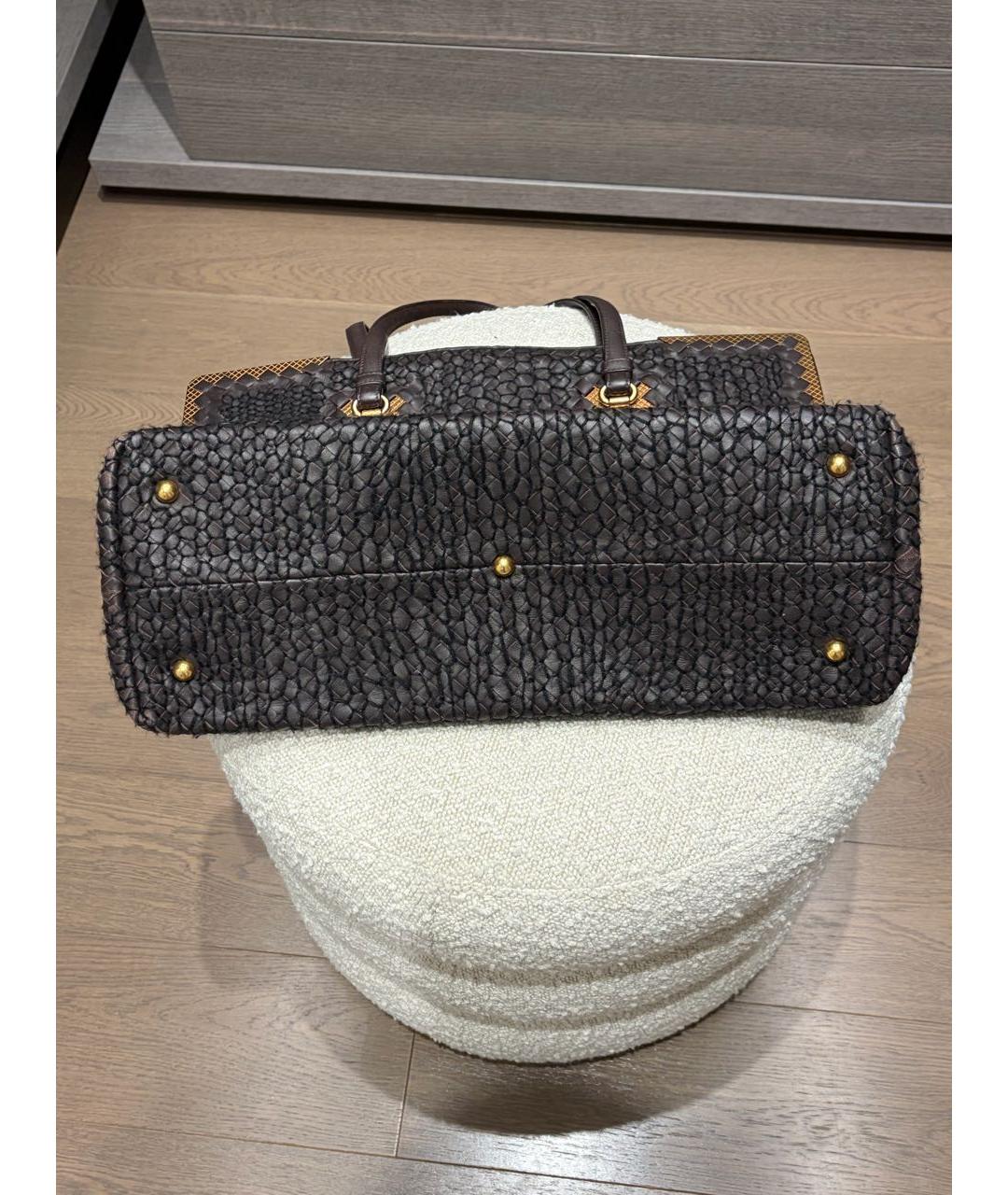 BOTTEGA VENETA Черная кожаная сумка тоут, фото 2