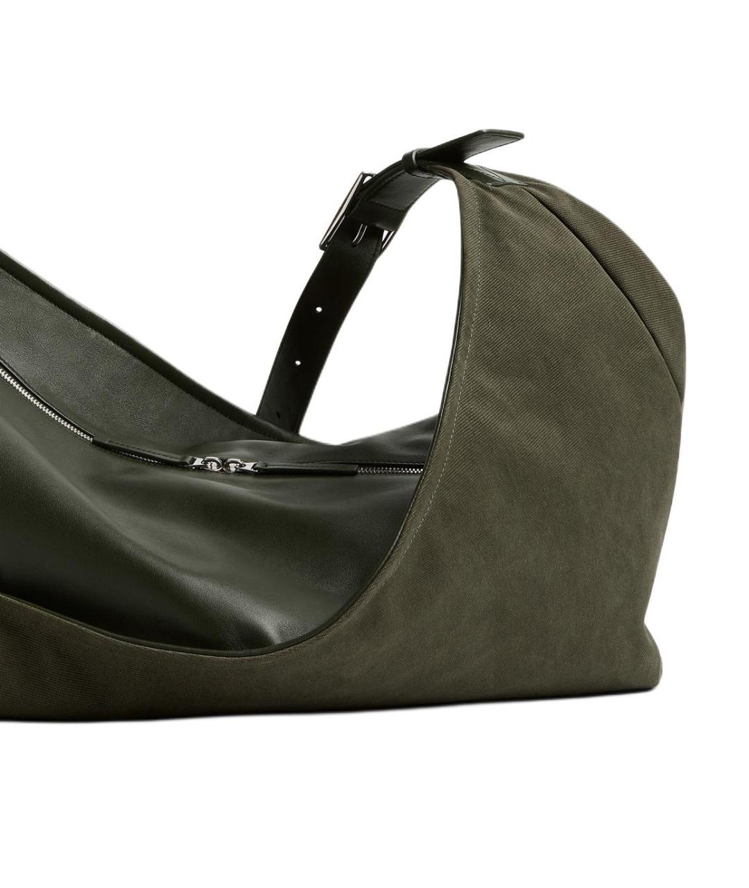 BOTTEGA VENETA Хаки кожаная сумка на плечо, фото 4