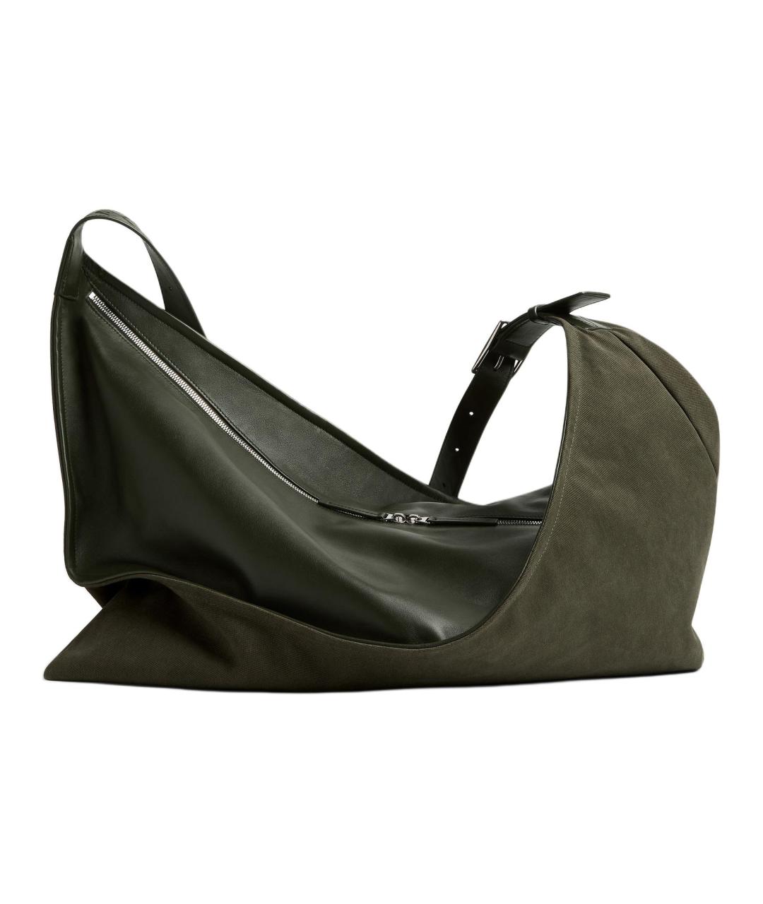 BOTTEGA VENETA Хаки кожаная сумка на плечо, фото 1