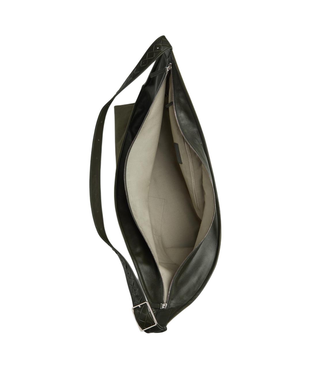 BOTTEGA VENETA Хаки кожаная сумка на плечо, фото 3