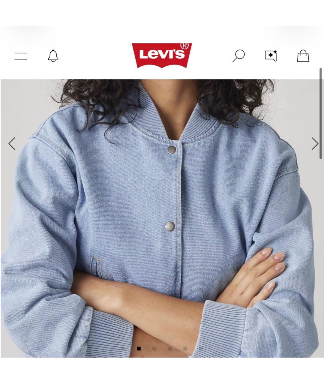 LEVI'S Голубая хлопковая куртка, фото 4
