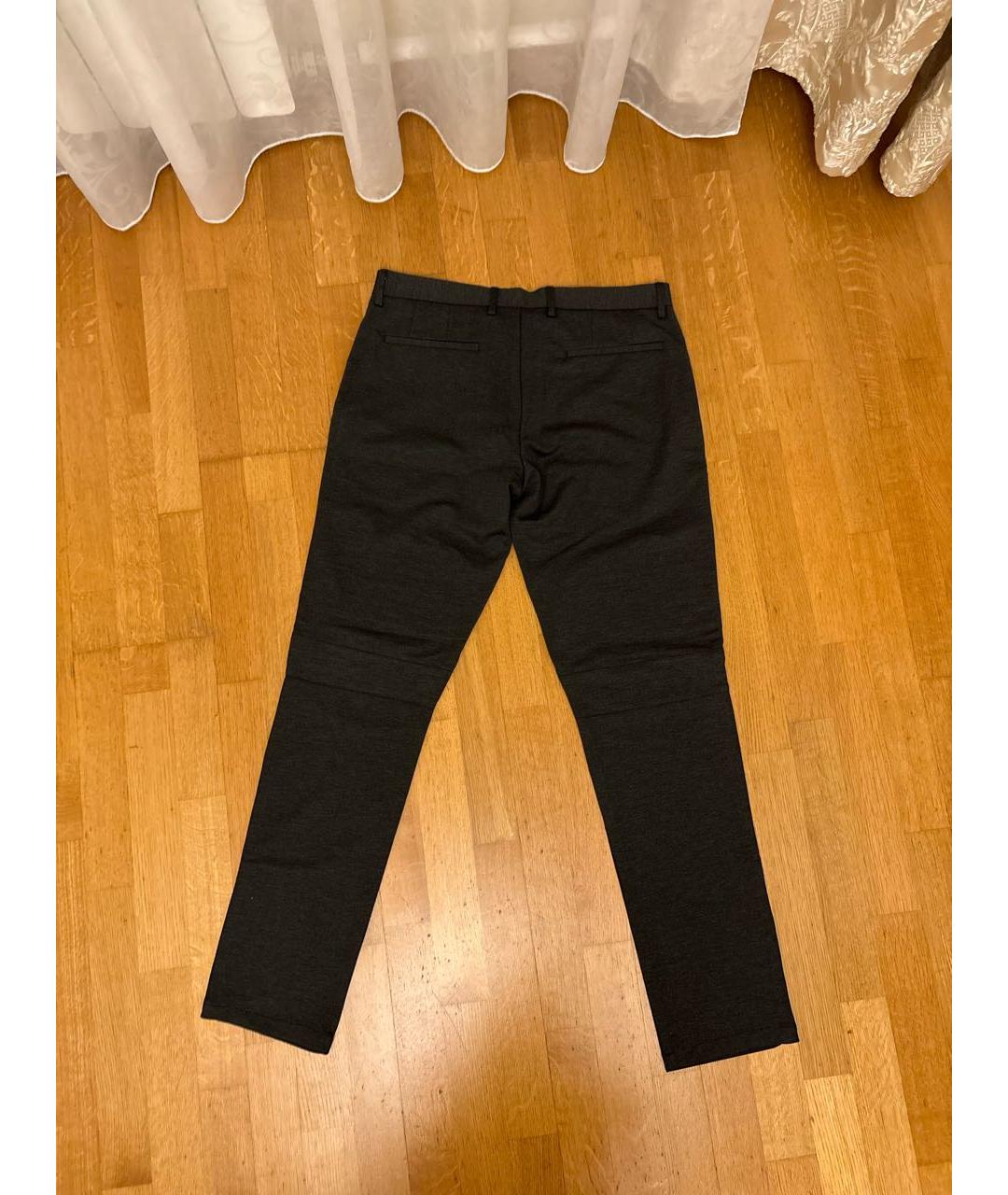 BALMAIN Антрацитовые вискозные повседневные брюки, фото 2
