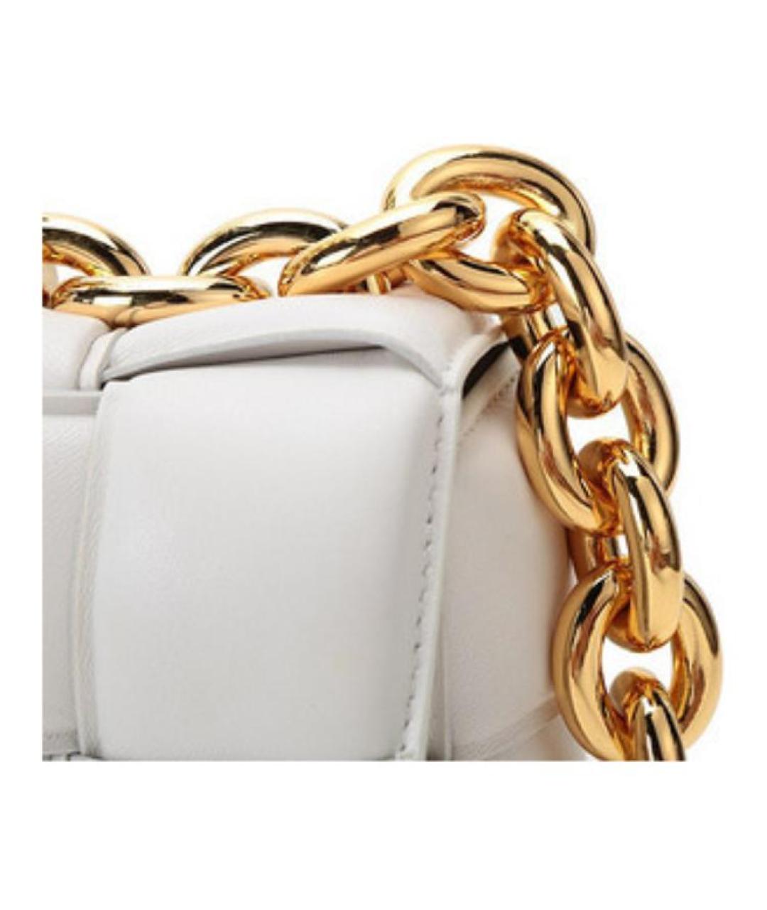 BOTTEGA VENETA Белая кожаная сумка через плечо, фото 5