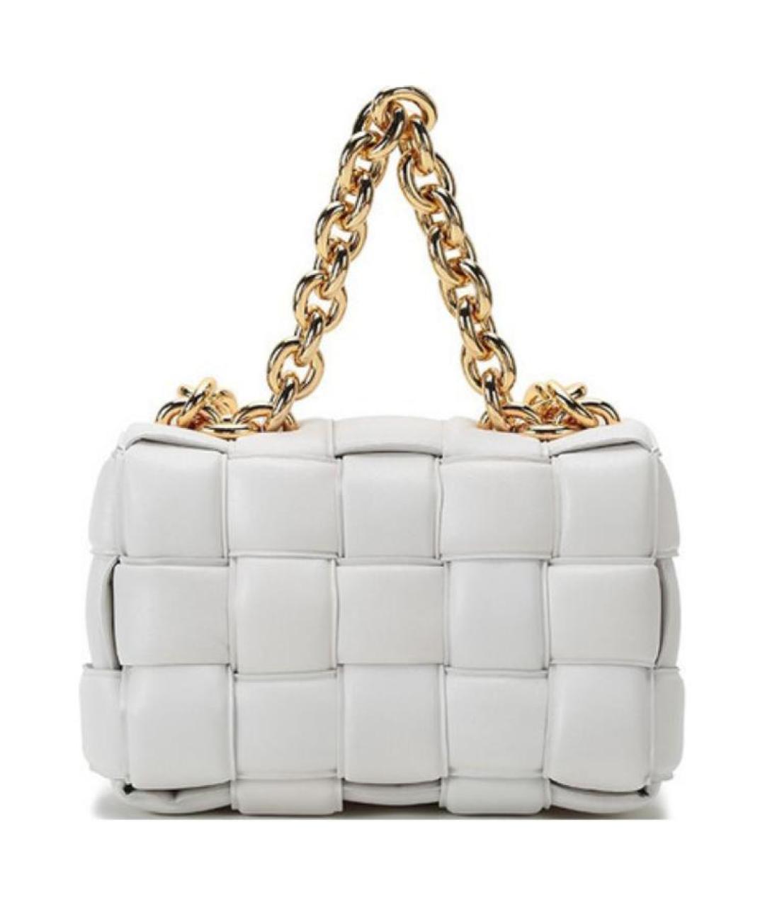 BOTTEGA VENETA Белая кожаная сумка через плечо, фото 1