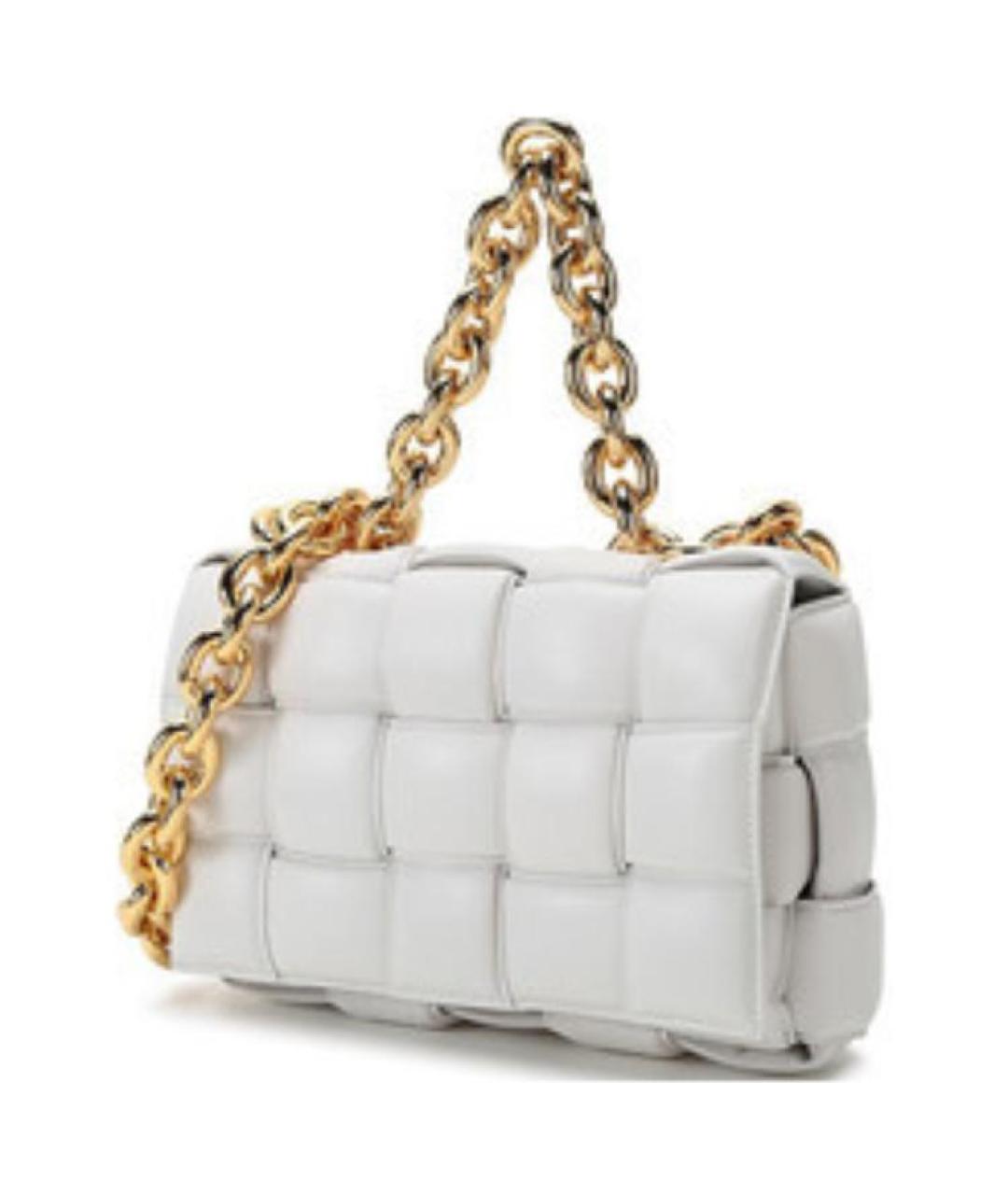 BOTTEGA VENETA Белая кожаная сумка через плечо, фото 2