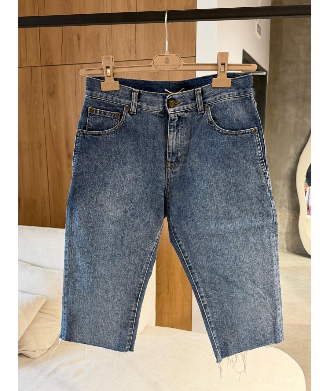 SAINT LAURENT Синие деним шорты, фото 2