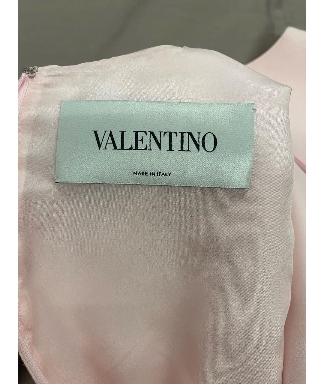 VALENTINO Розовое льняное коктейльное платье, фото 3