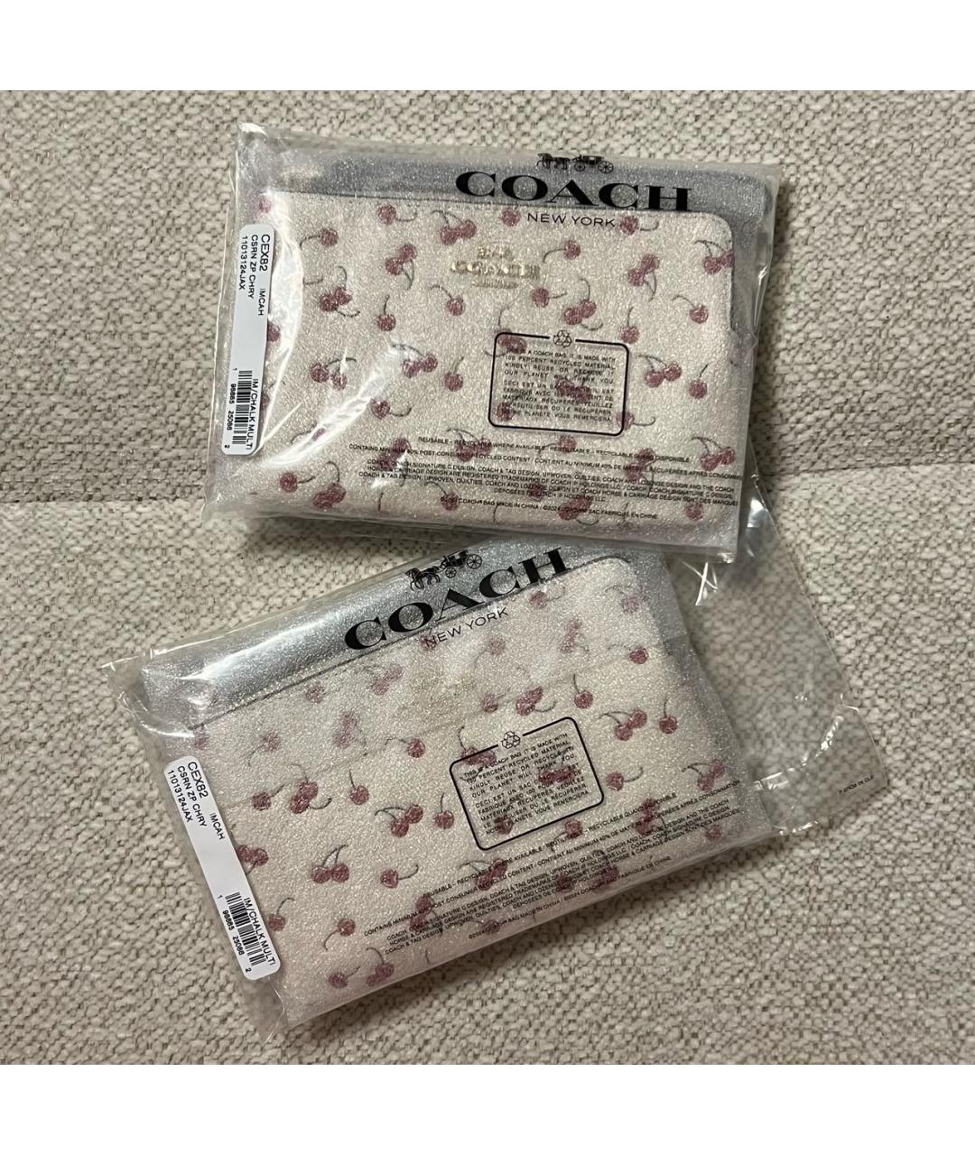COACH Белый кожаный кошелек, фото 8