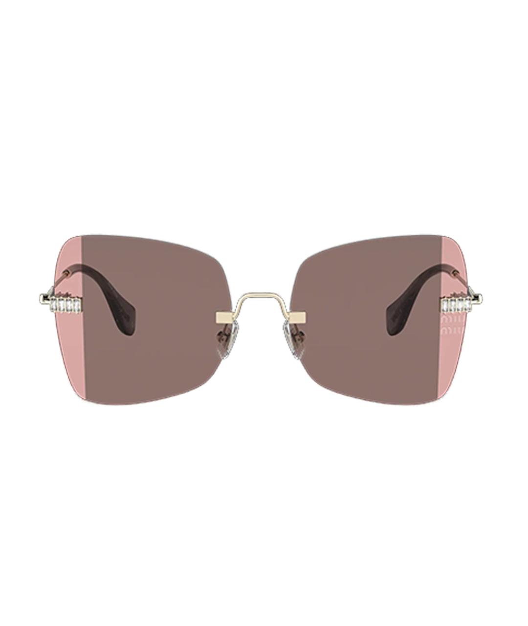 MIU MIU Розовые металлические солнцезащитные очки, фото 2