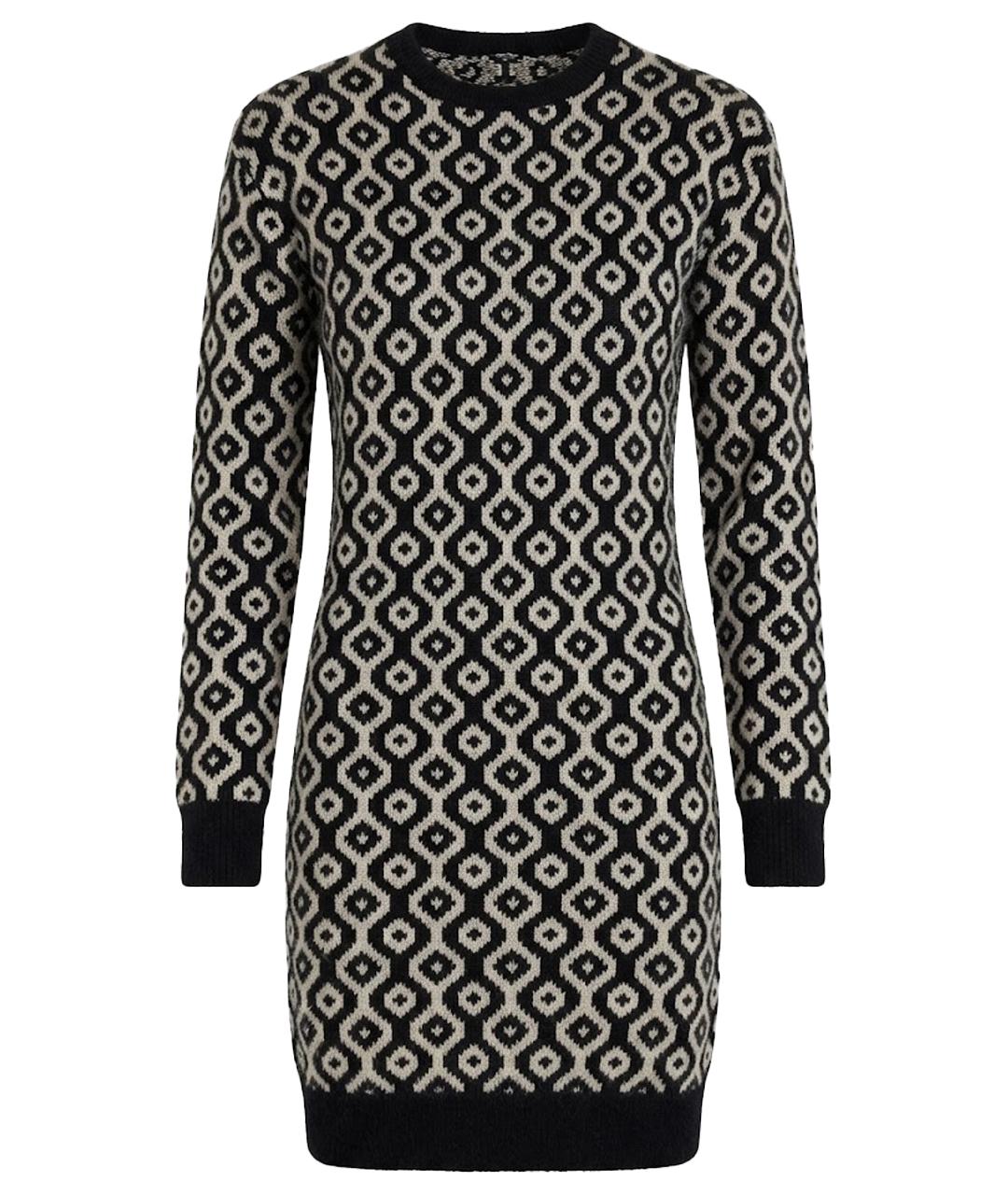 MAX MARA Черное шерстяное повседневное платье, фото 1