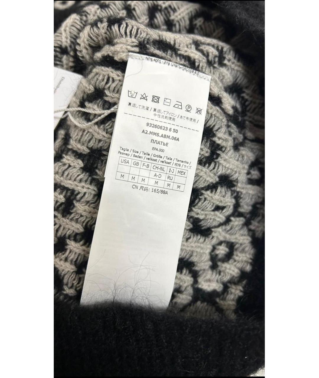 MAX MARA Черное шерстяное повседневное платье, фото 5