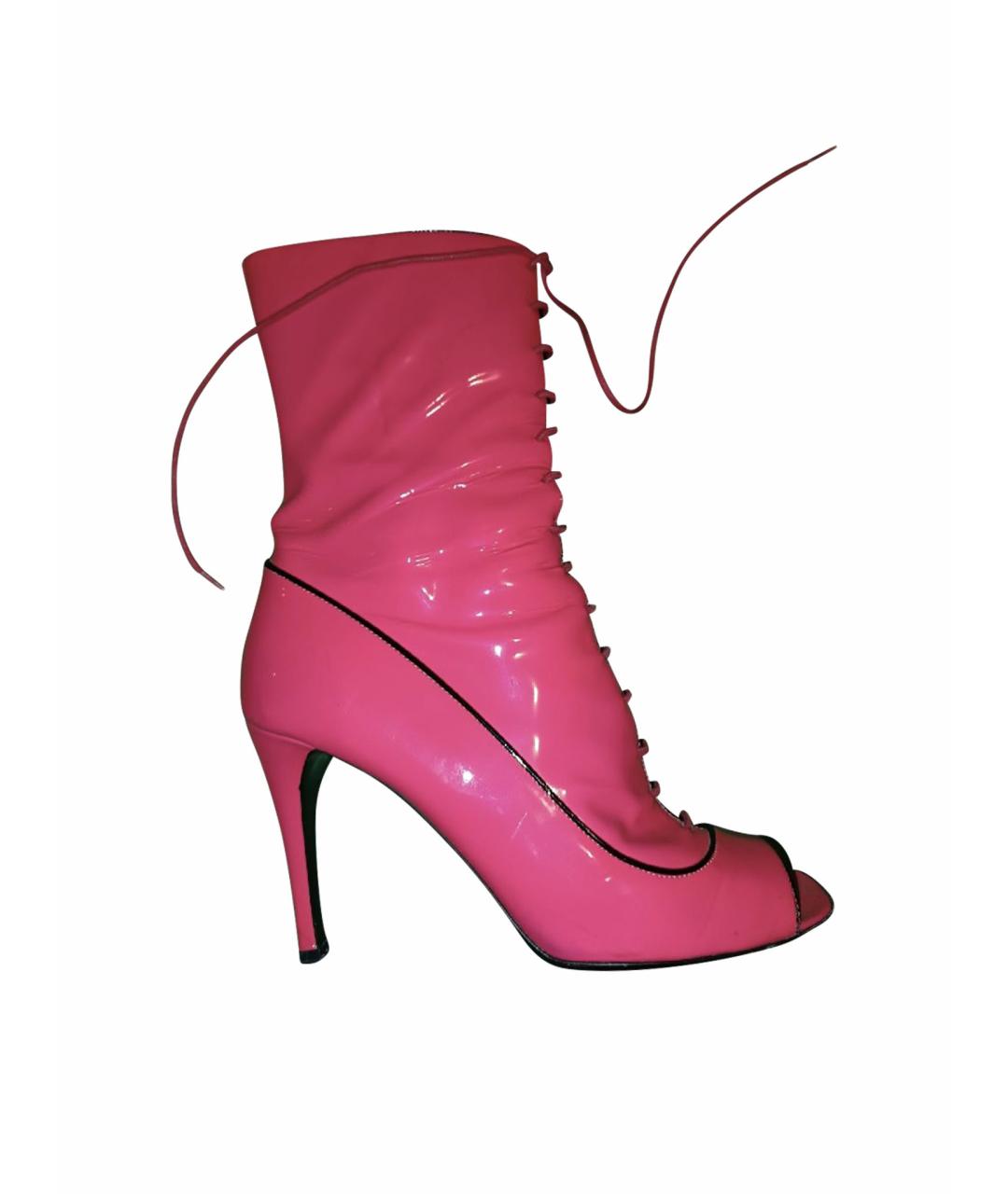 PRADA Розовые ботильоны из лакированной кожи, фото 1