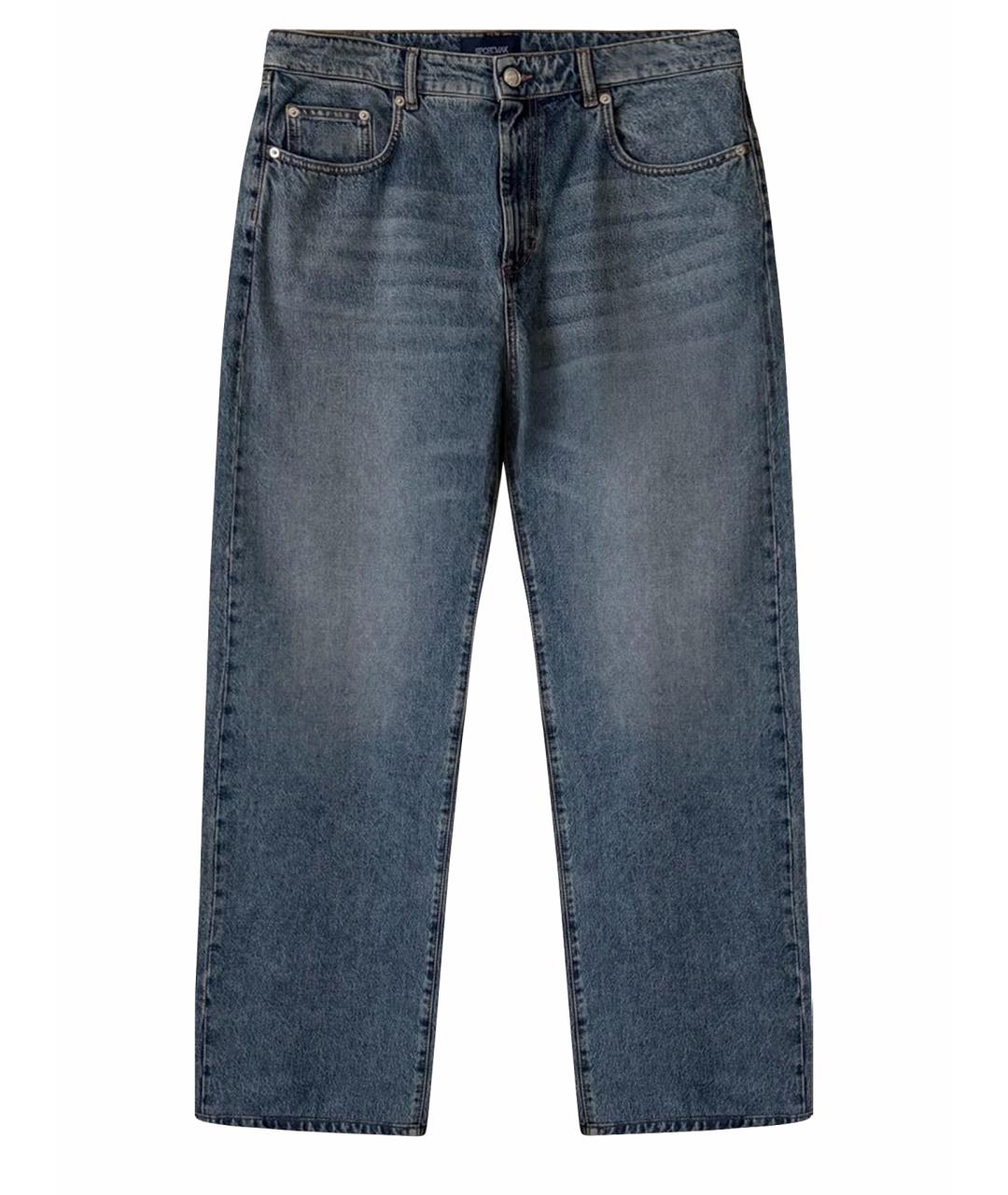SPORTMAX Голубые хлопковые прямые джинсы, фото 1