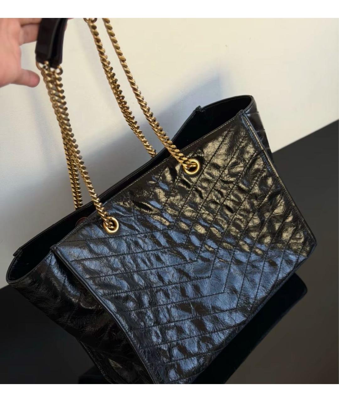 SAINT LAURENT Черная сумка тоут, фото 6