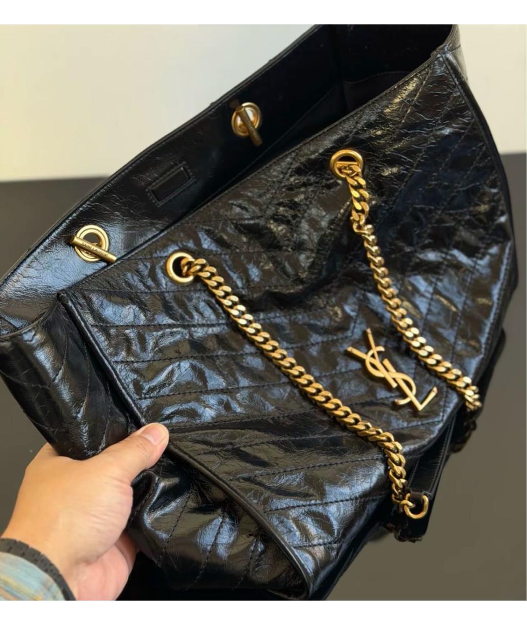 SAINT LAURENT Черная сумка тоут, фото 7