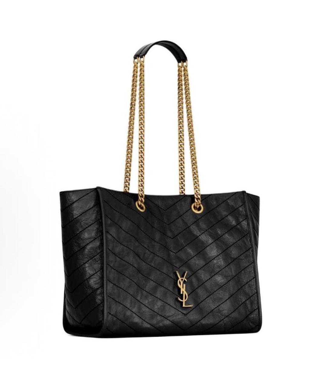 SAINT LAURENT Черная сумка тоут, фото 2
