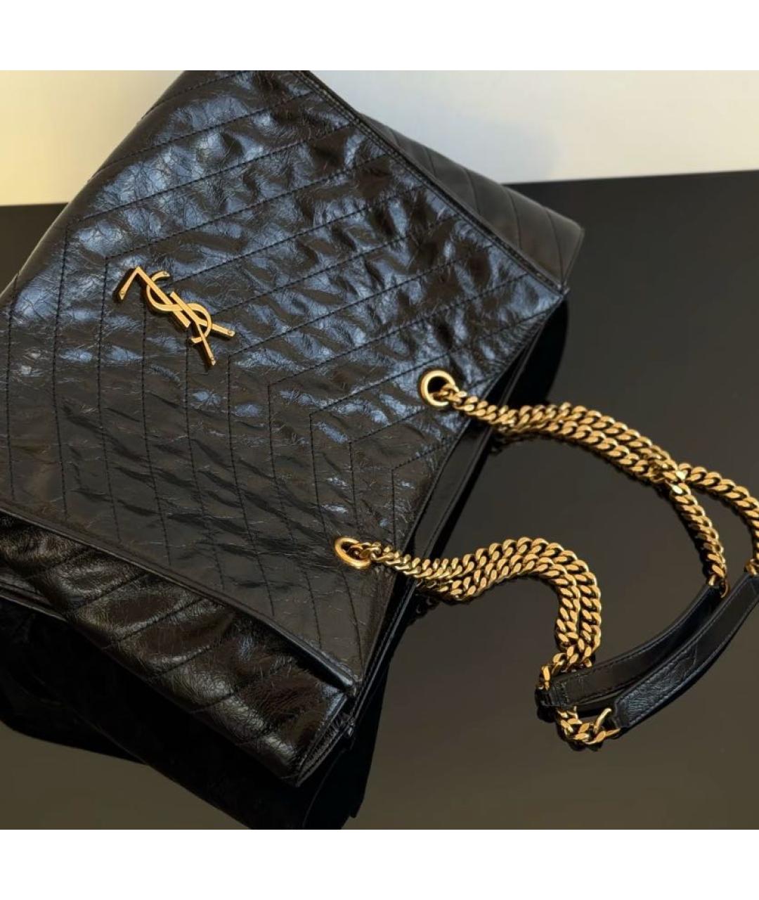 SAINT LAURENT Черная сумка тоут, фото 8