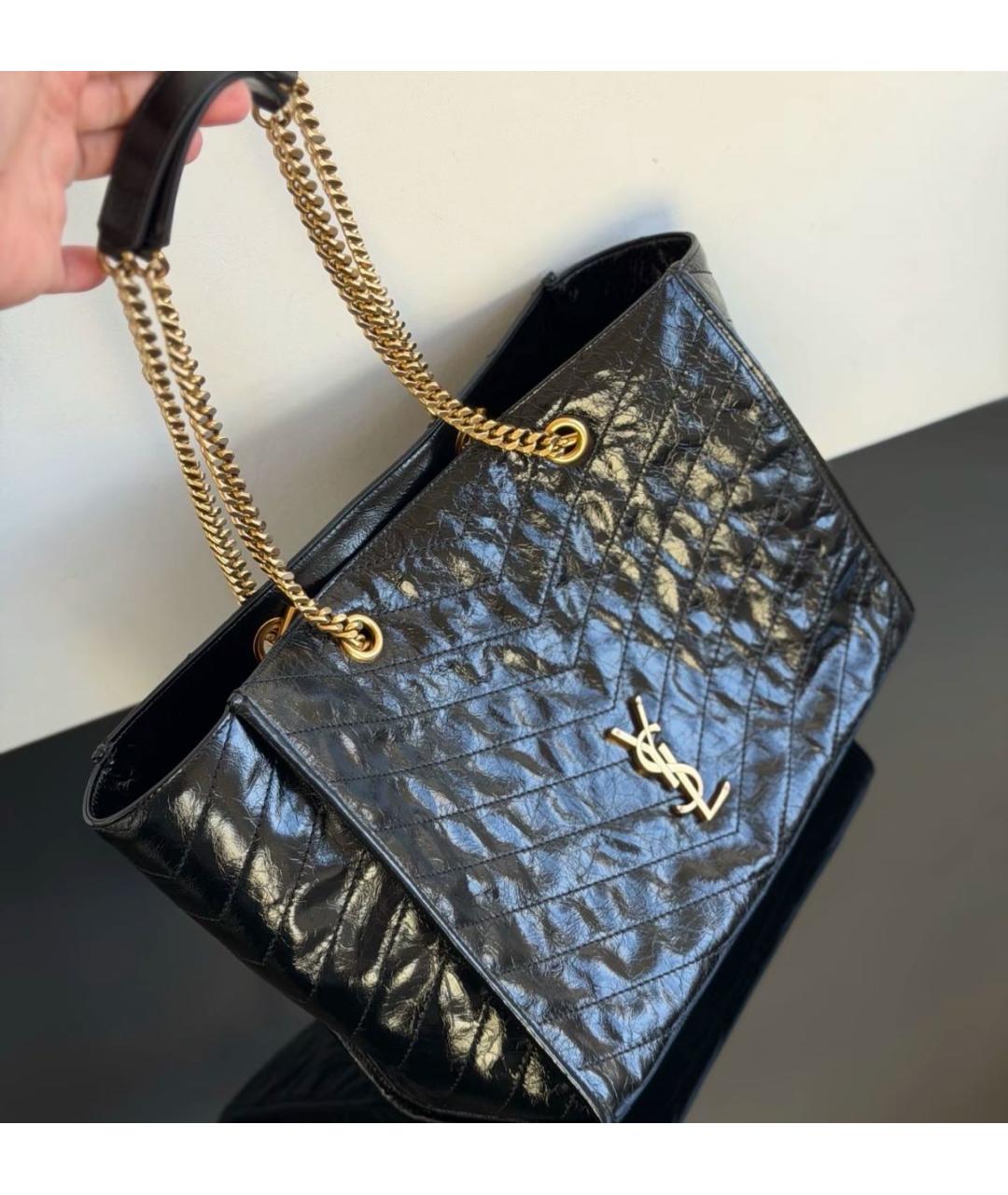 SAINT LAURENT Черная сумка тоут, фото 5