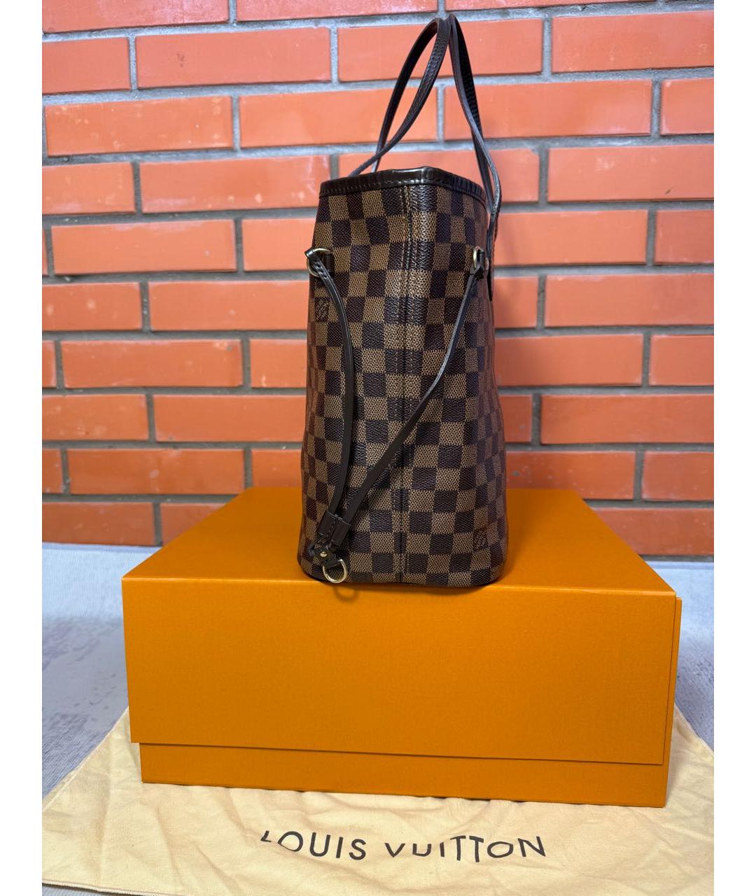 LOUIS VUITTON Коричневая сумка тоут из канвы, фото 3