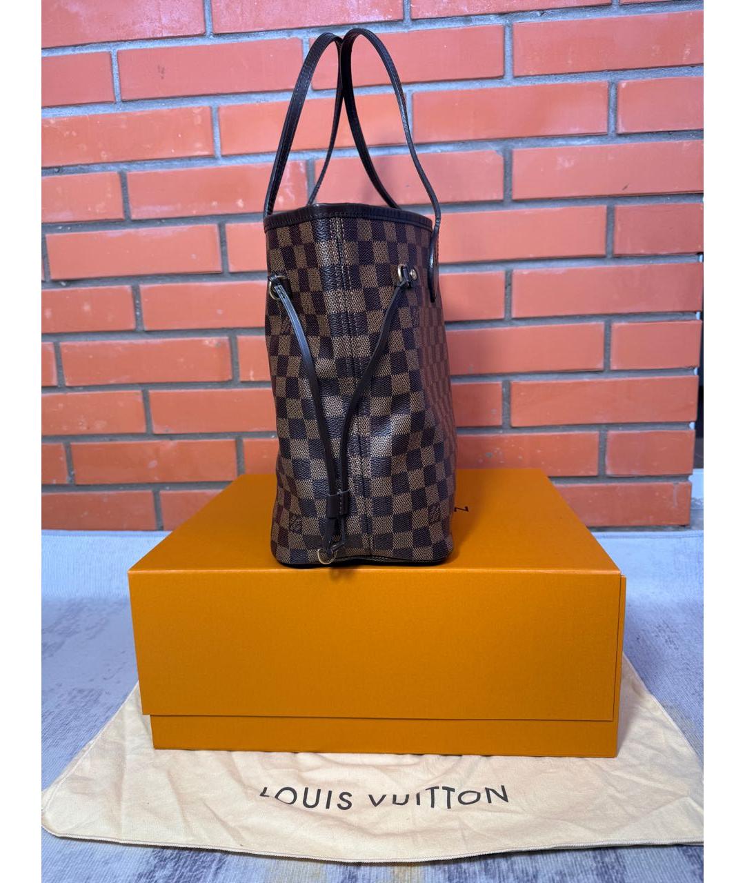 LOUIS VUITTON Коричневая сумка тоут из канвы, фото 4