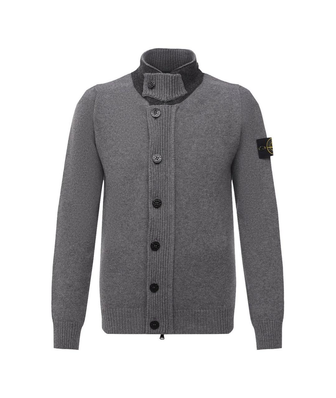 STONE ISLAND Серый шерстяной джемпер / свитер, фото 1