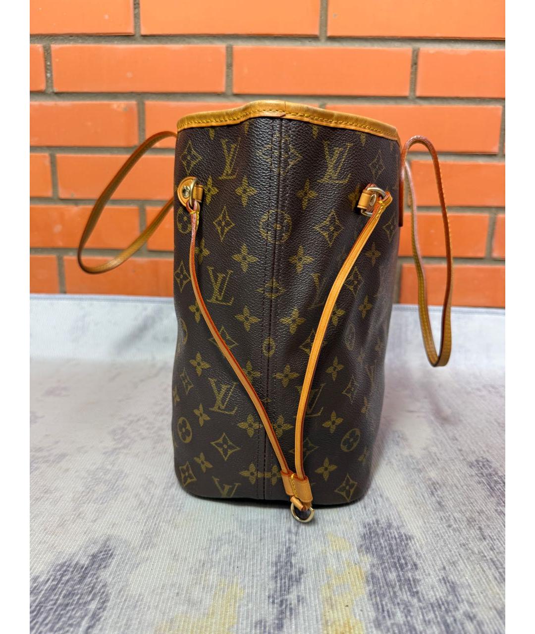 LOUIS VUITTON Коричневая сумка тоут из канвы, фото 3