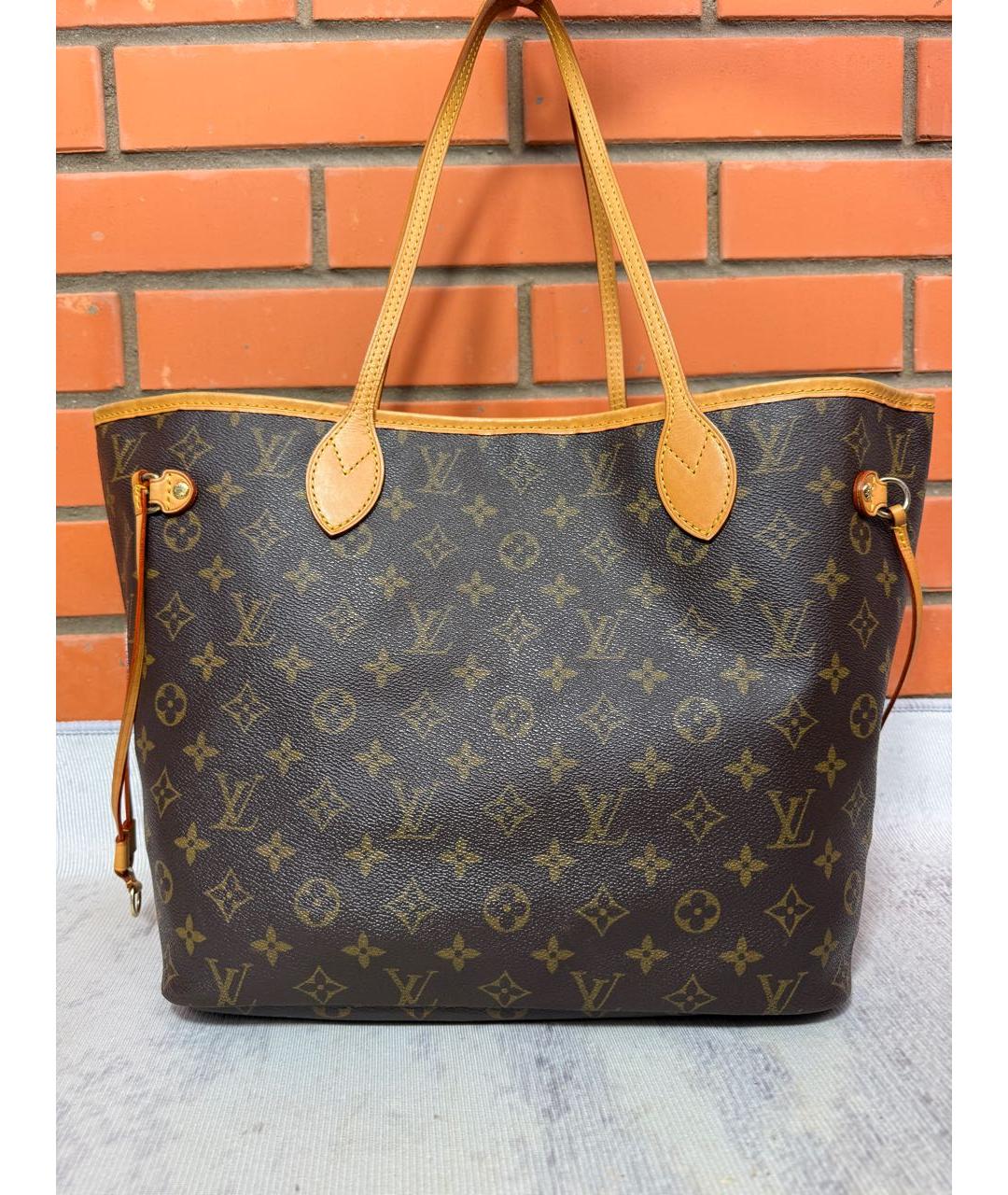 LOUIS VUITTON Коричневая сумка тоут из канвы, фото 8