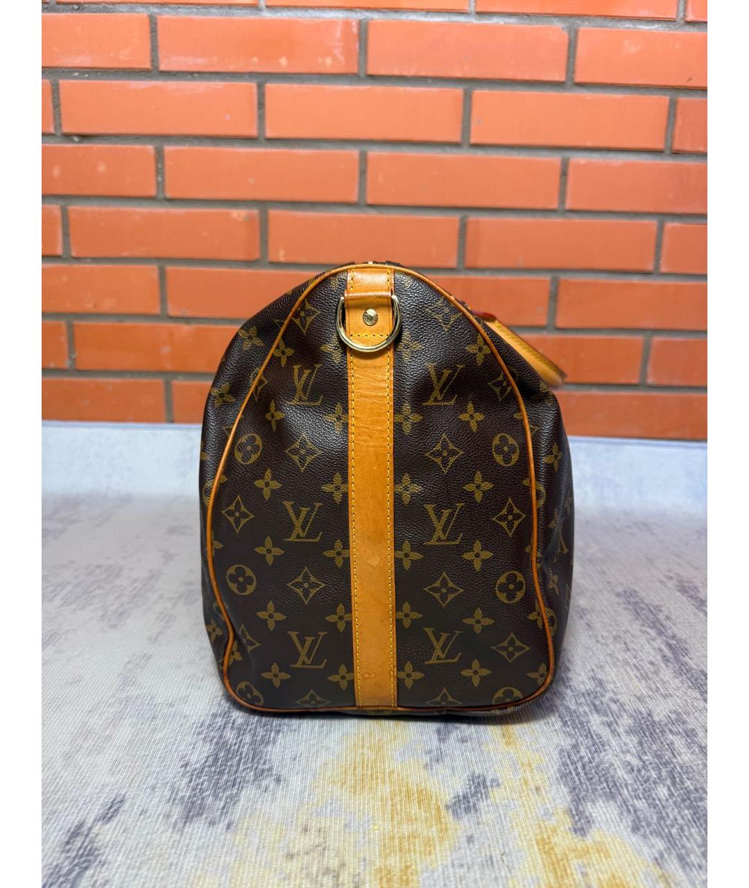 LOUIS VUITTON Коричневая дорожная/спортивная сумка из канвы, фото 4