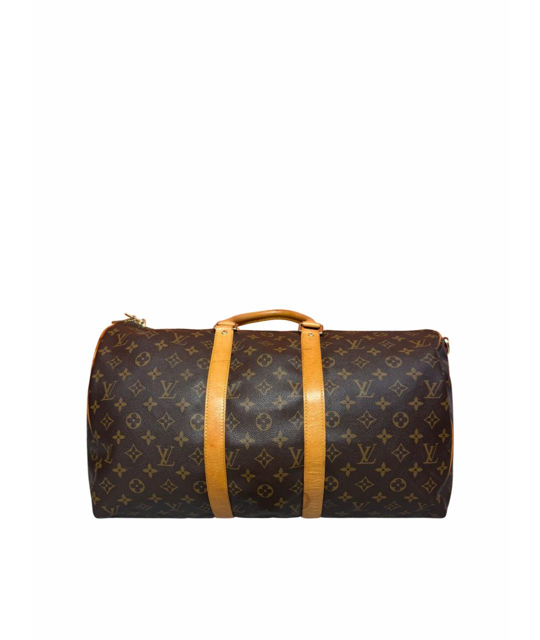 LOUIS VUITTON Коричневая дорожная/спортивная сумка из канвы, фото 1