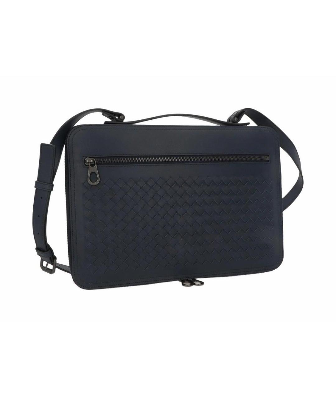 BOTTEGA VENETA Темно-синяя кожаная сумка на плечо, фото 2
