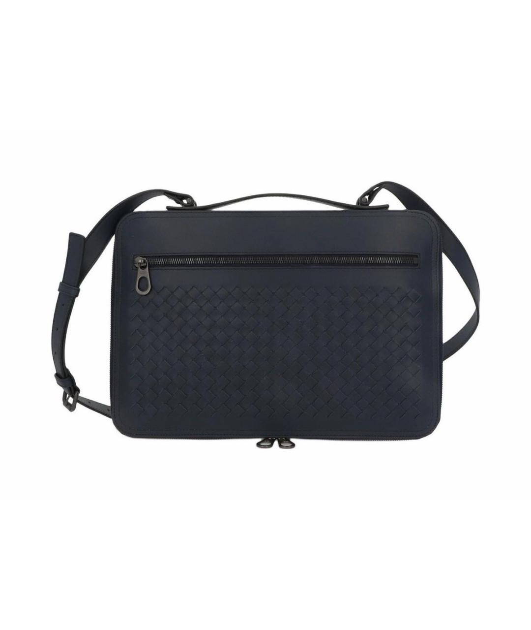 BOTTEGA VENETA Темно-синяя кожаная сумка на плечо, фото 1