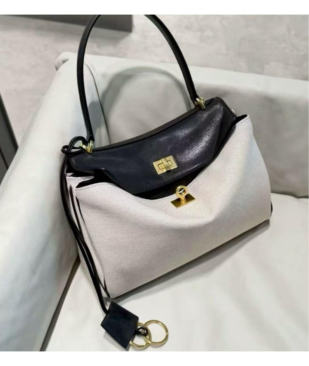BALENCIAGA Белая кожаная сумка через плечо, фото 5