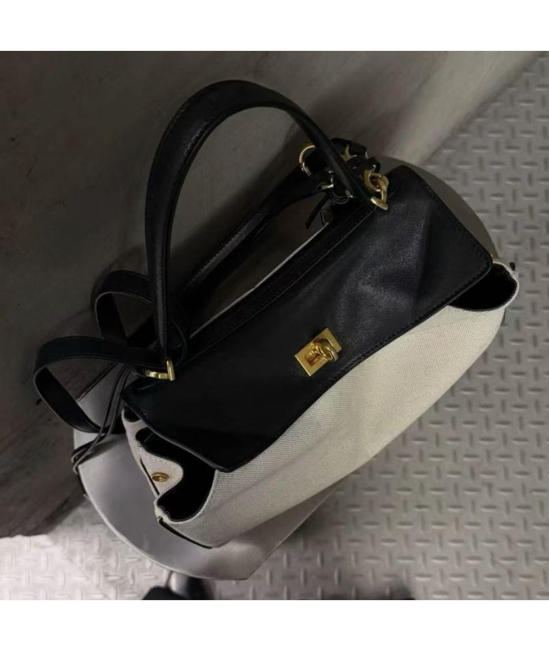 BALENCIAGA Белая кожаная сумка через плечо, фото 6