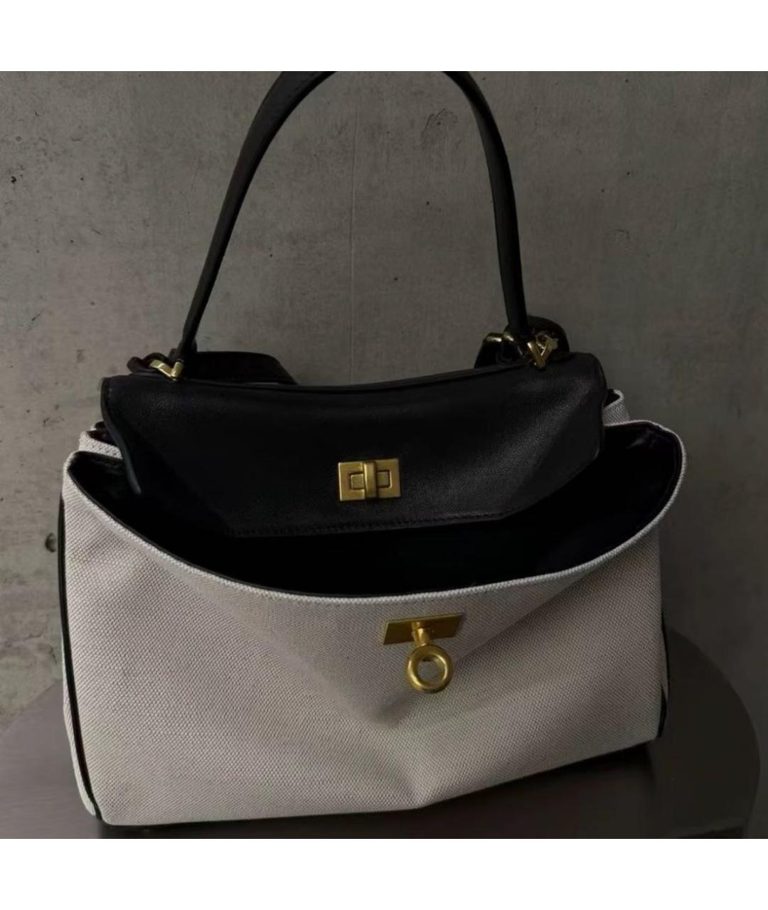 BALENCIAGA Белая кожаная сумка через плечо, фото 8
