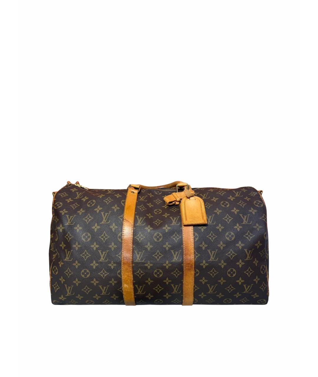 LOUIS VUITTON Коричневая дорожная/спортивная сумка из канвы, фото 1