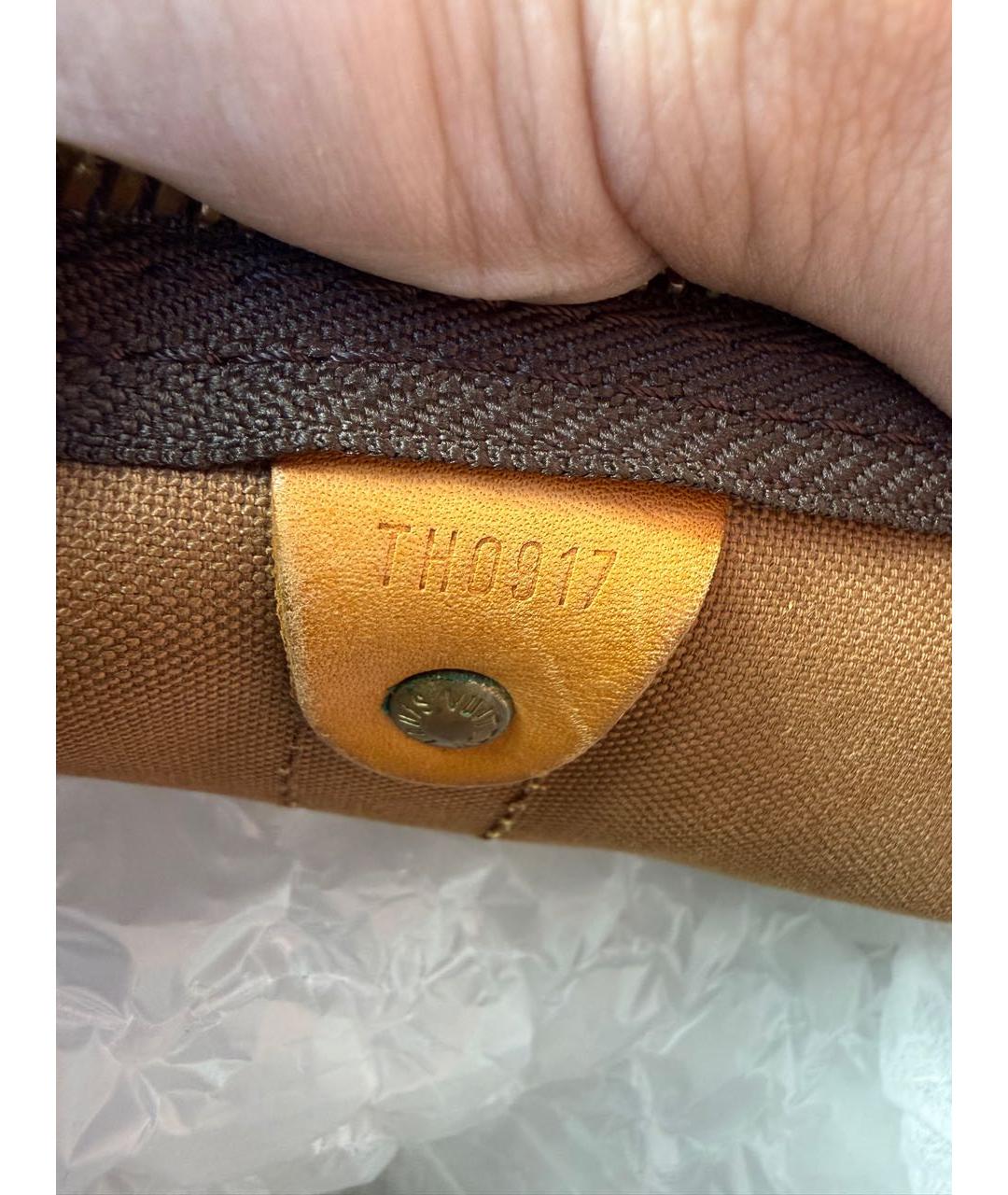 LOUIS VUITTON Коричневая дорожная/спортивная сумка из канвы, фото 6