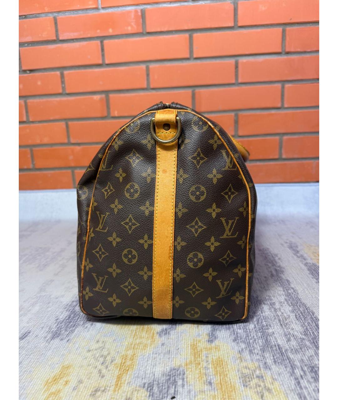 LOUIS VUITTON Коричневая дорожная/спортивная сумка из канвы, фото 4
