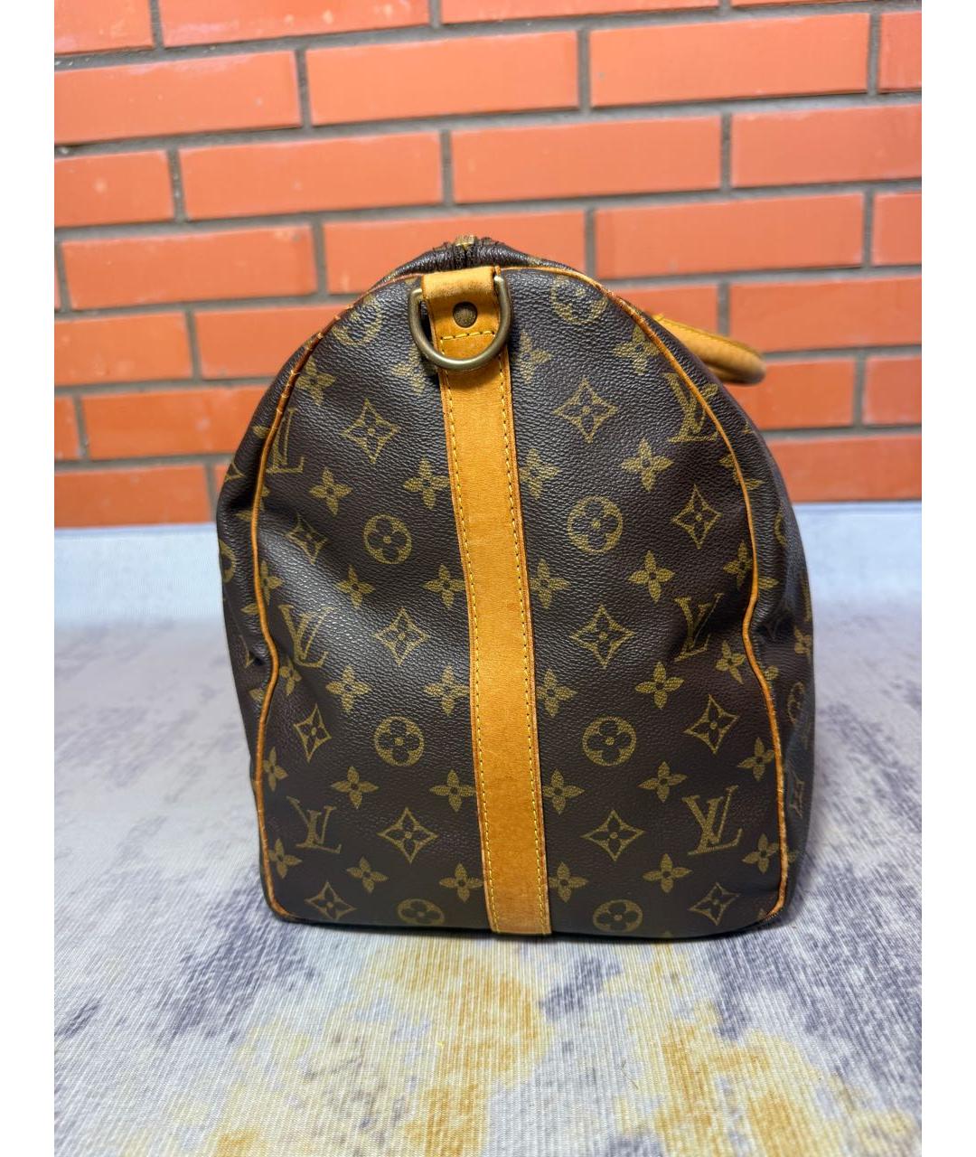 LOUIS VUITTON Коричневая дорожная/спортивная сумка из канвы, фото 3
