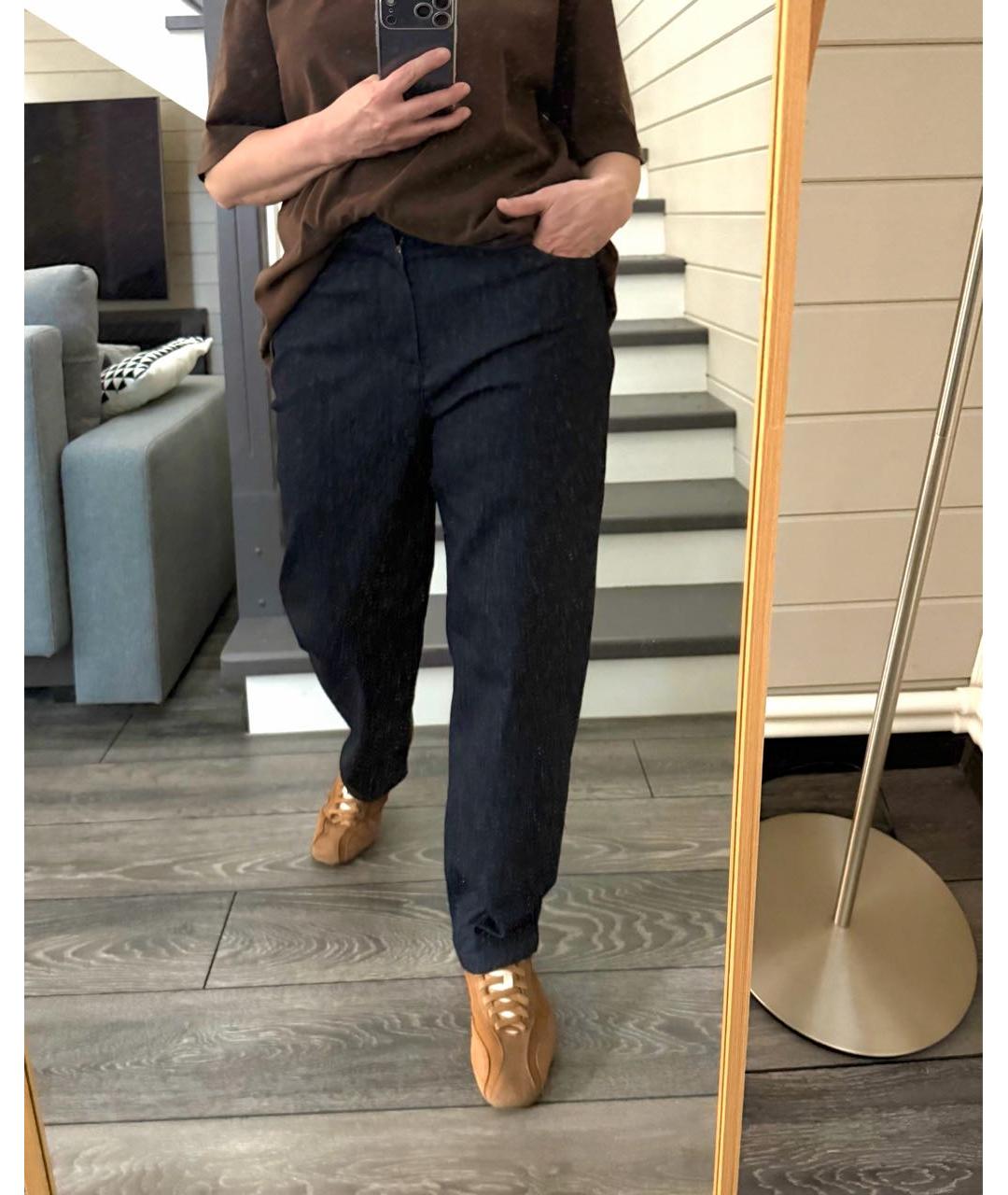 'S MAX MARA Темно-синие хлопко-эластановые джинсы слим, фото 2