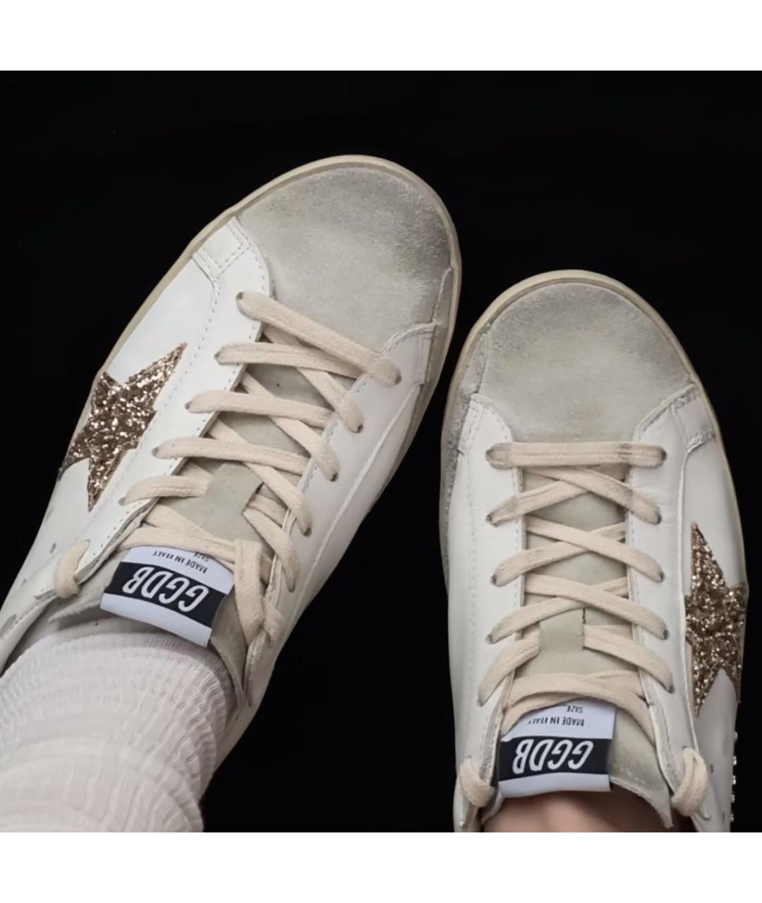 GOLDEN GOOSE Белые кожаные кеды, фото 6