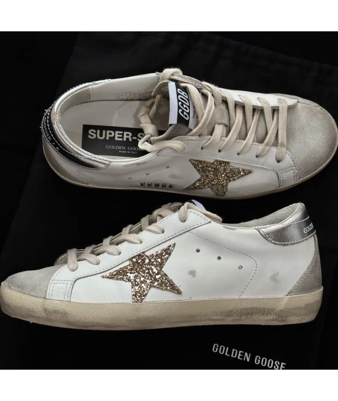 GOLDEN GOOSE Белые кожаные кеды, фото 4